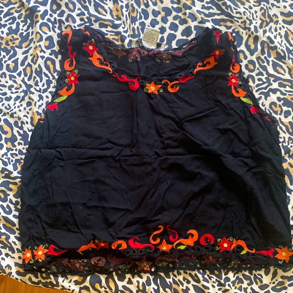 Vintage embroidered tank top